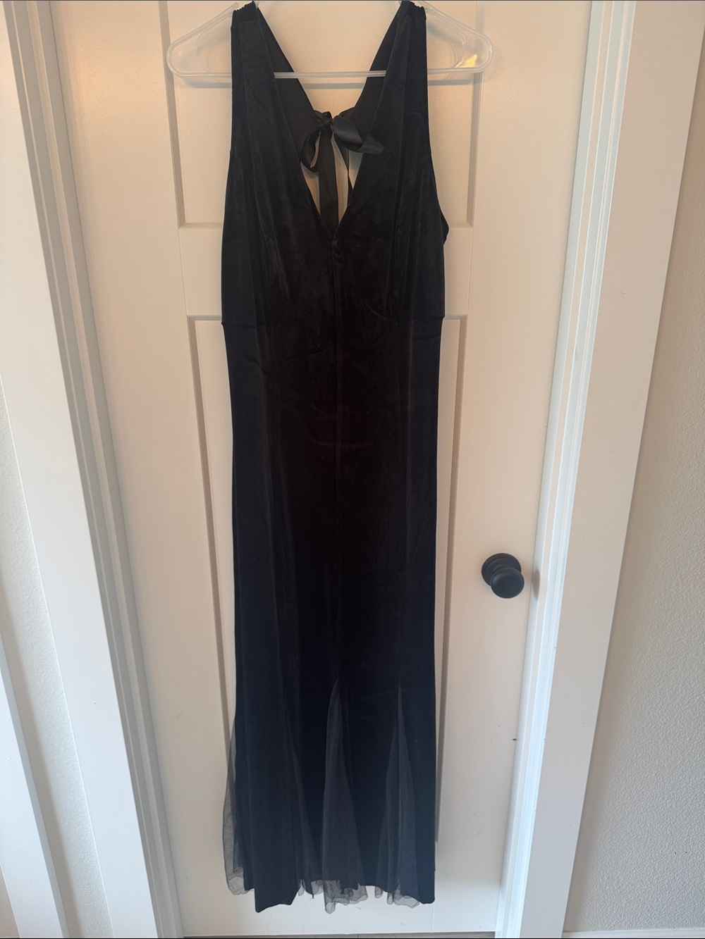 Fairy grunge Black Velvet gown with Tie Back